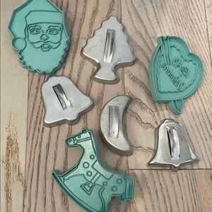 Vintage Cookie Cutters Set with Teal and silver Accents